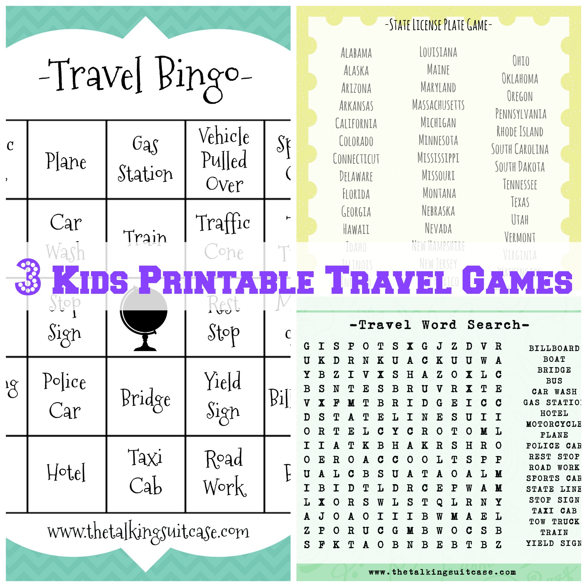 Kids Printable Travel Games I Printable Childrens Travel Games