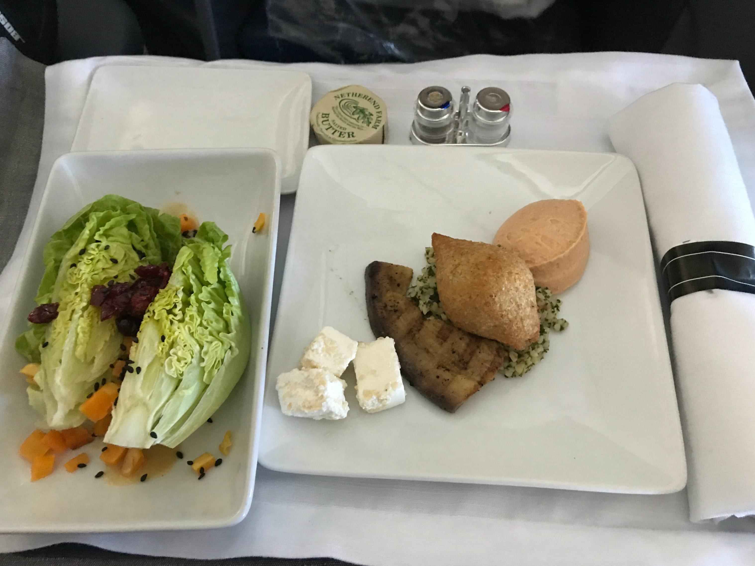 American Airline Business Class Lunch Starter - The Talking Suitcase